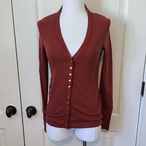 NIB Zenana Rust Red Button Up Cardigan
